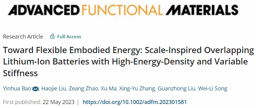 力学与工程科学学院鲍垠桦副教授在《Advanced Functional Materials》上揭晓多功效柔性锂离子电池最新研究效果-永信贵宾会217