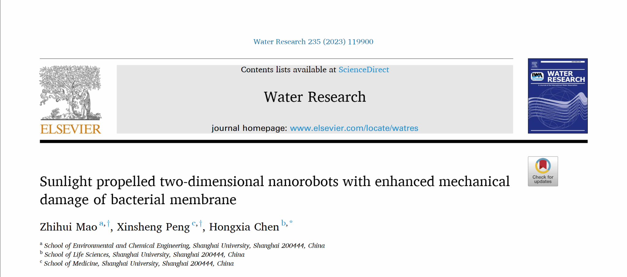 生命科学学院陈红霞教授团队在国际着名期刊《Water Research》上揭晓最新研究效果-永信贵宾会217